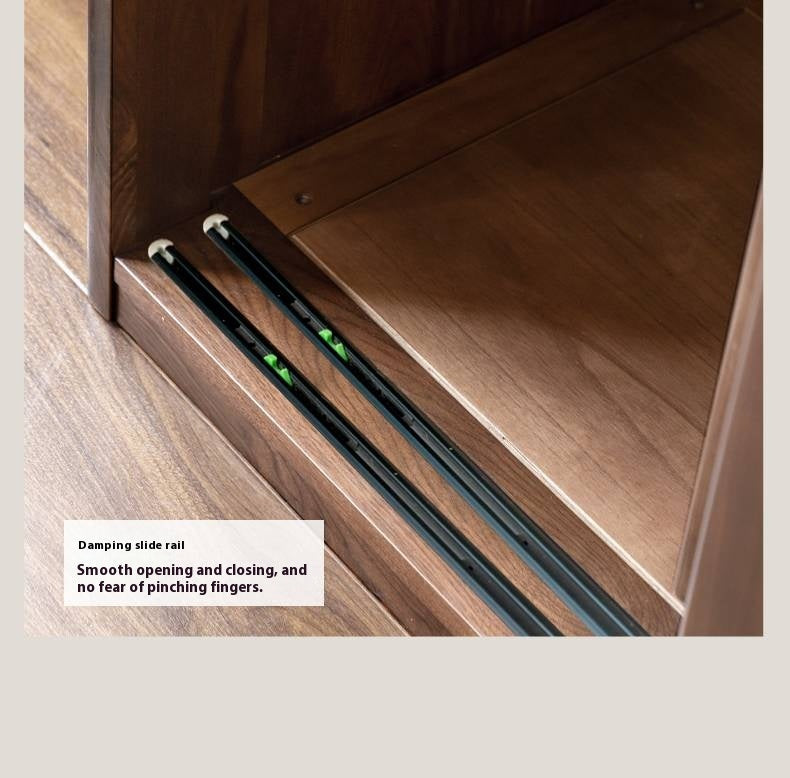 Black Walnut Solid Wood Sliding Door Wardrobe