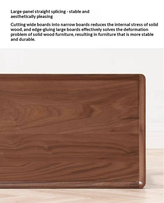 Black Walnut Solid Wood Side Table, Double Layer Storage Shelf