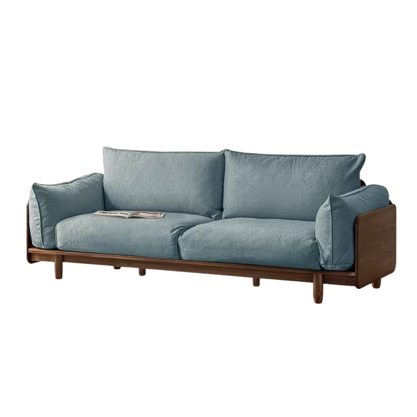 Black Walnut Solid Wood Sofa with Minimalist Design