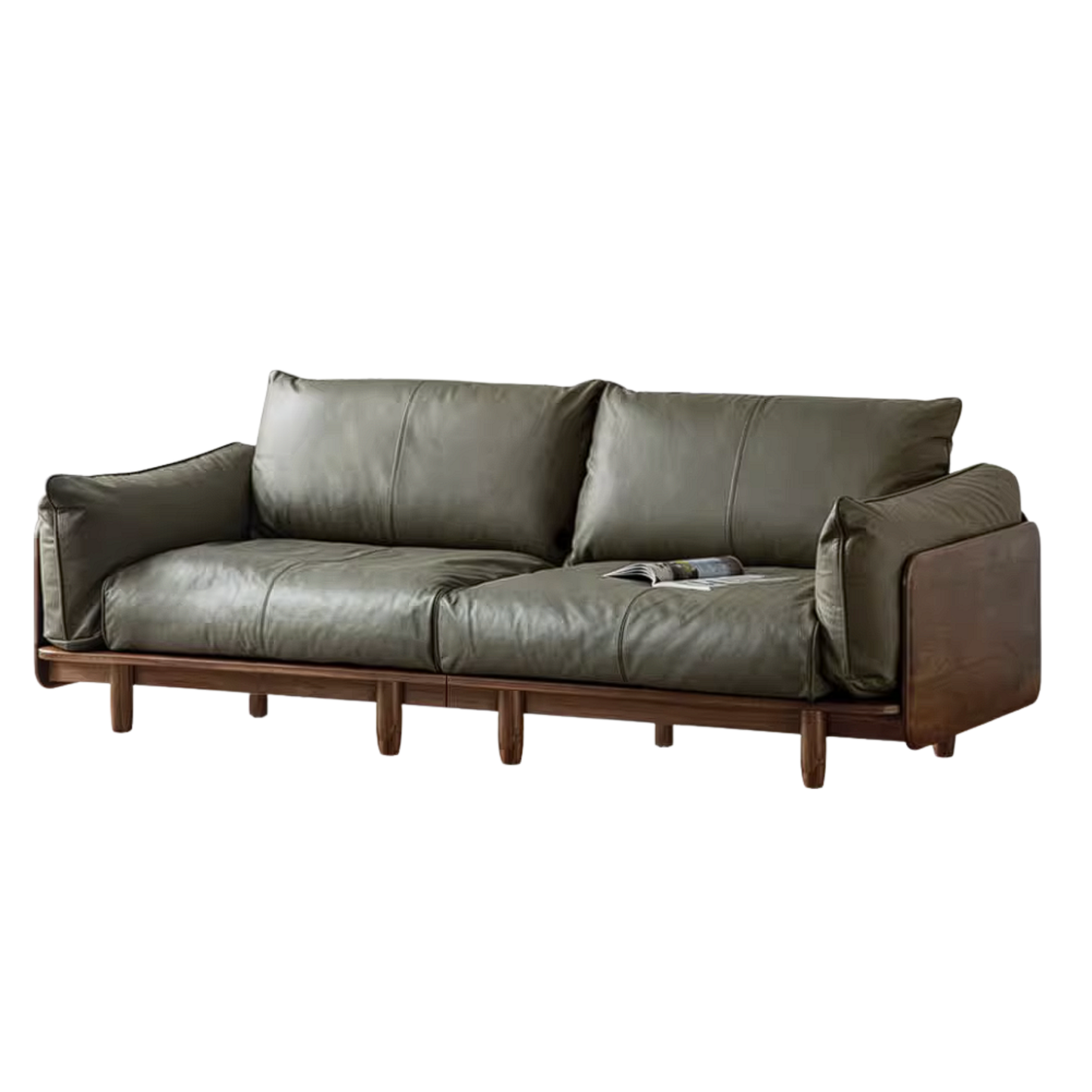 Black Walnut Solid Wood Sofa with Minimalist Design