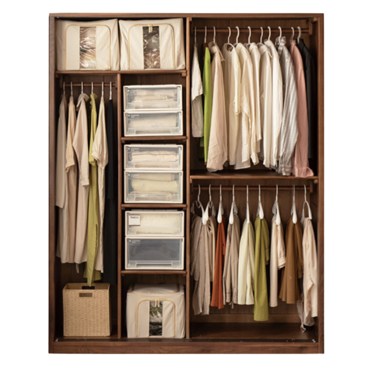 Black Walnut Solid Wood Sliding Door Wardrobe