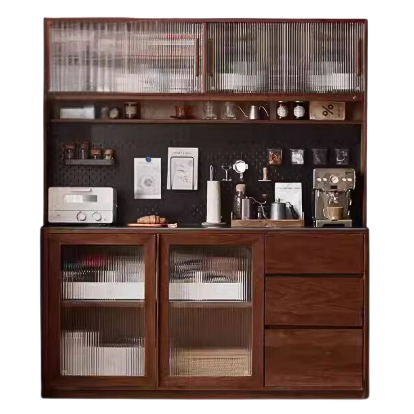 Black Walnut Solid Wood Sideboard Hole Storage