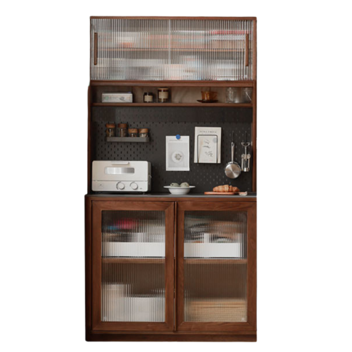 Black Walnut Solid Wood Sideboard Hole Storage