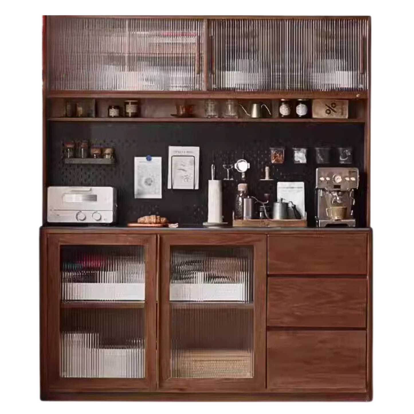Black Walnut Solid Wood Sideboard Hole Storage