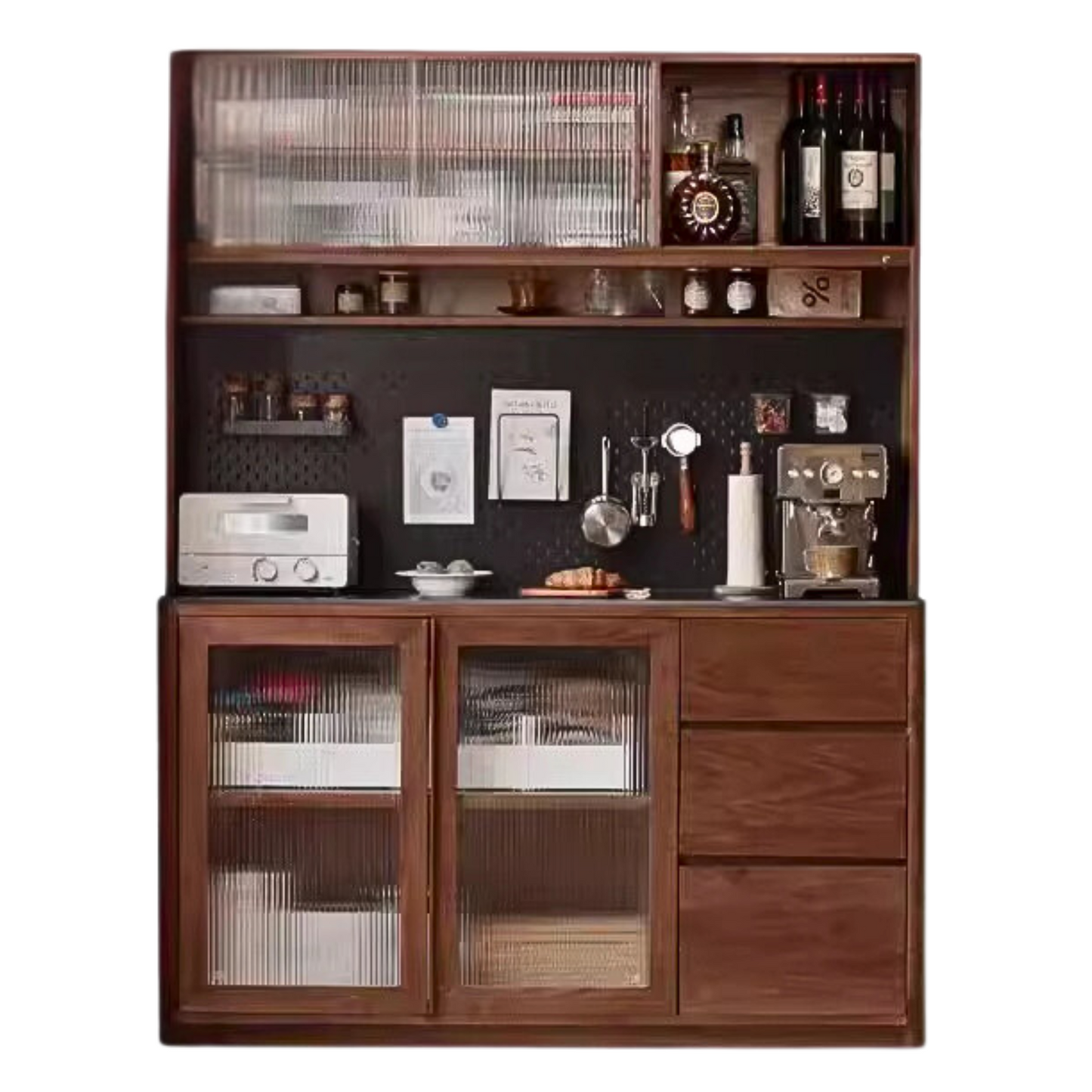 Black Walnut Solid Wood Sideboard Hole Storage