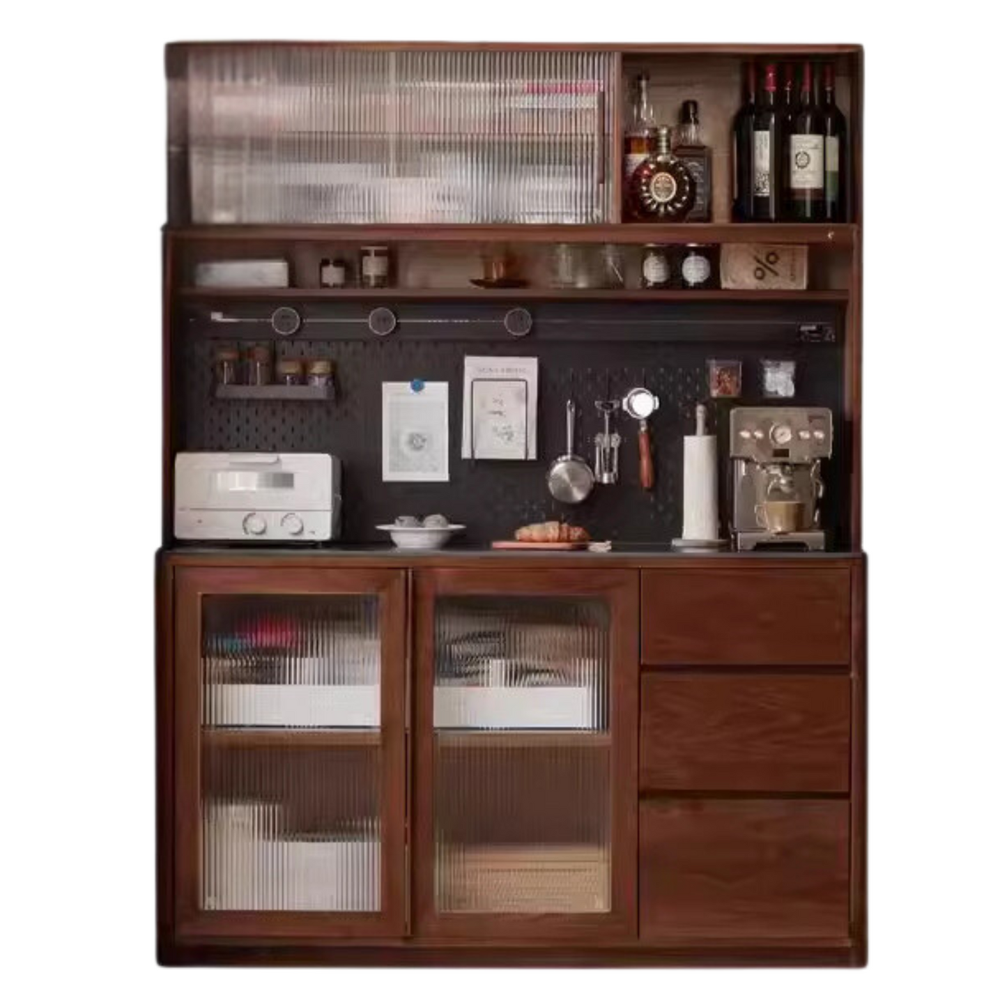 Black Walnut Solid Wood Sideboard Hole Storage