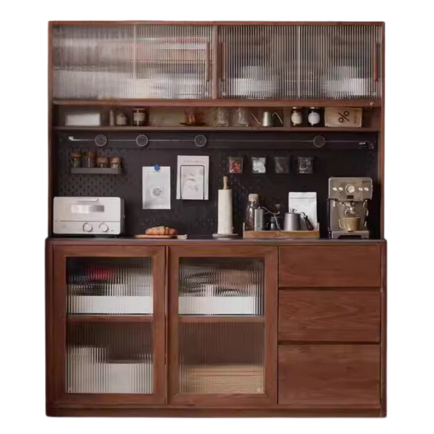 Black Walnut Solid Wood Sideboard Hole Storage