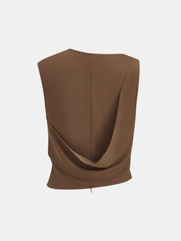 Asymmetrical Draped Twist Tank Top
