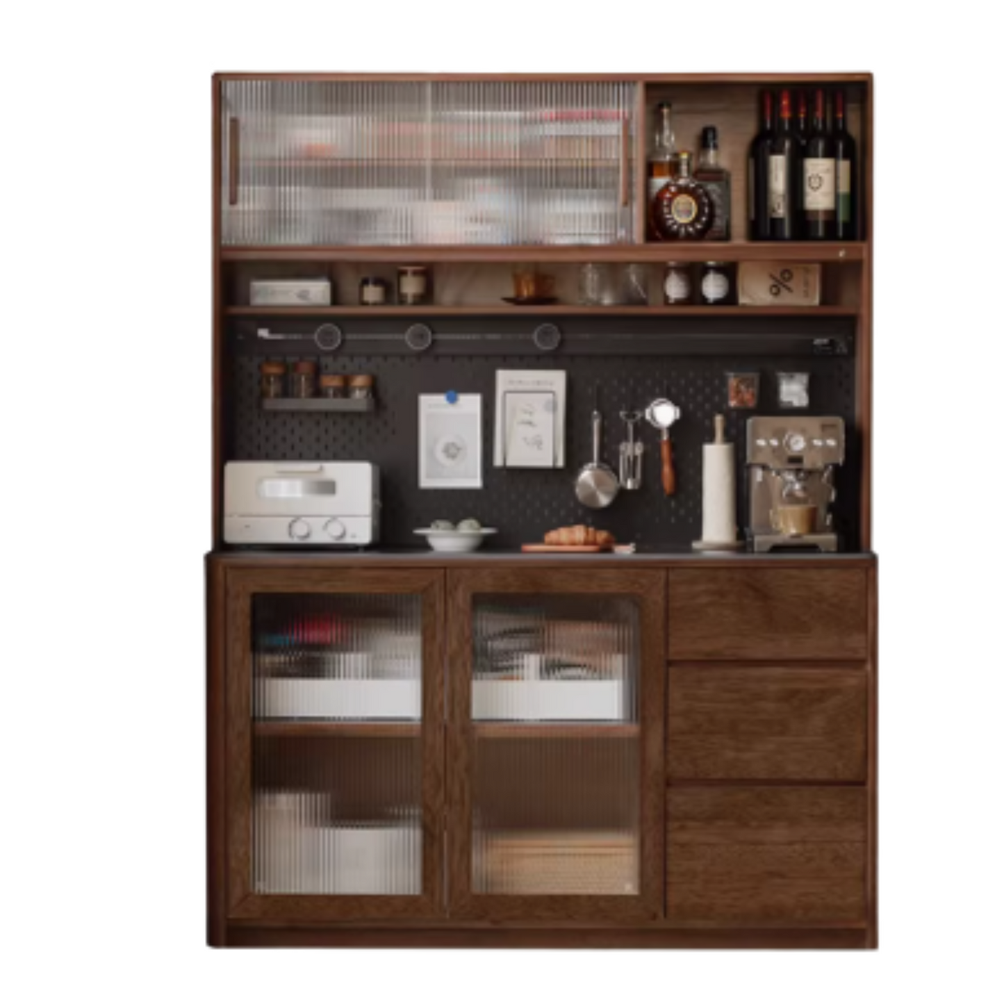 Black Walnut Solid Wood Sideboard Hole Storage
