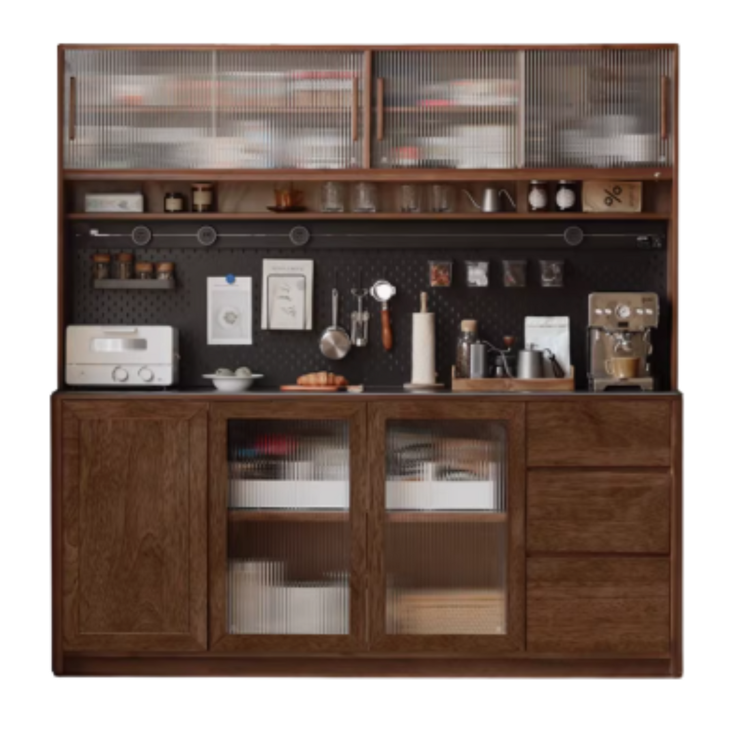 Black Walnut Solid Wood Sideboard Hole Storage