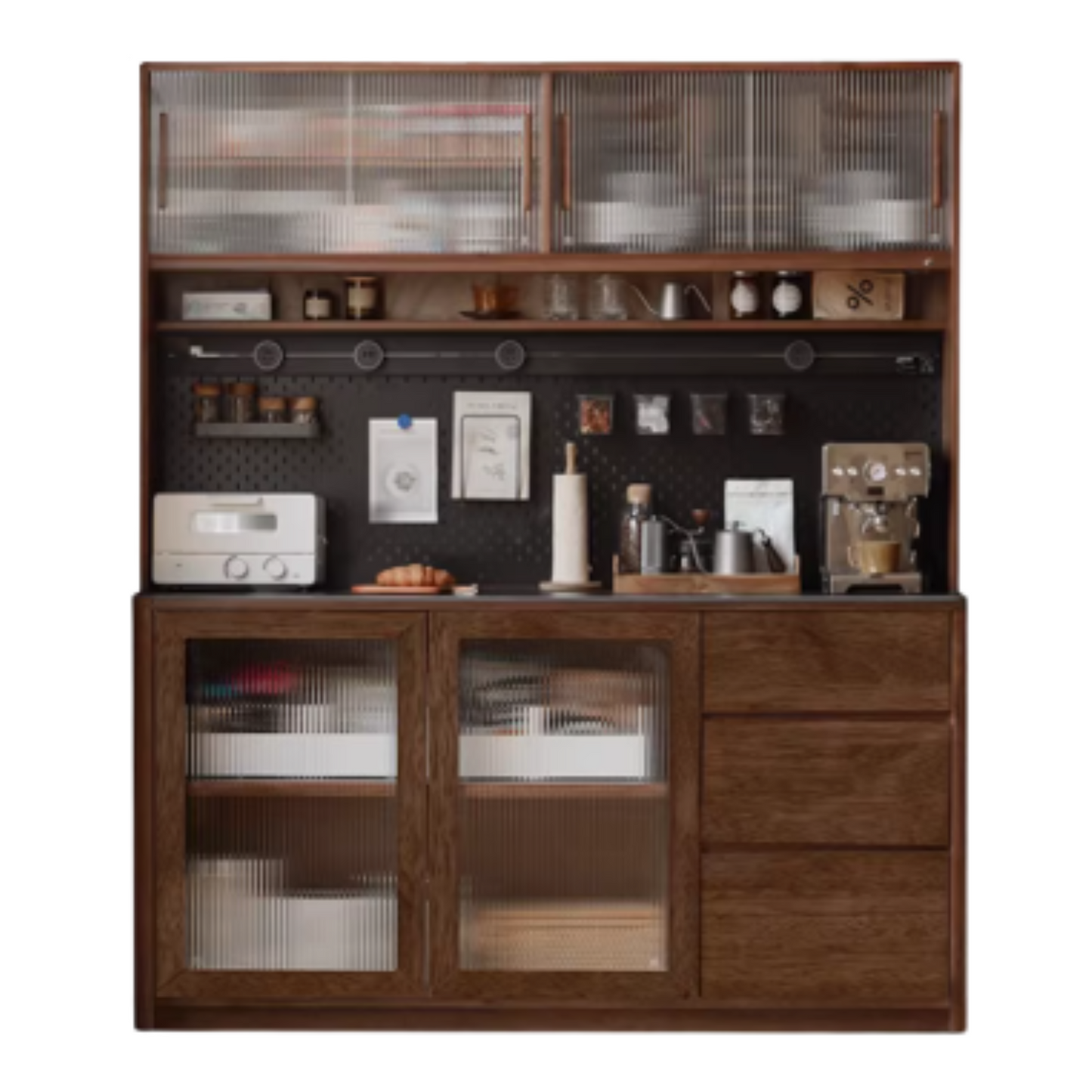 Black Walnut Solid Wood Sideboard Hole Storage