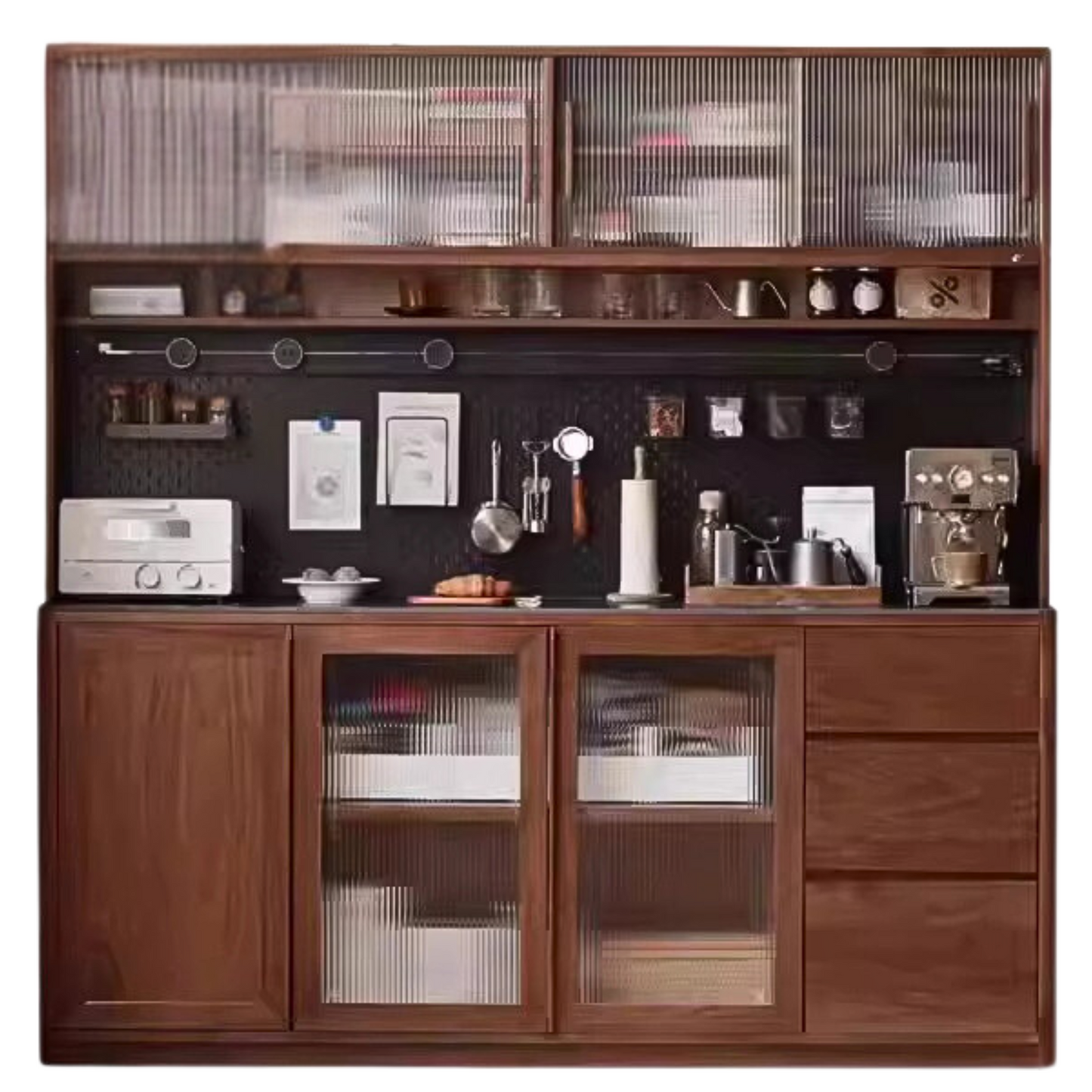 Black Walnut Solid Wood Sideboard Hole Storage