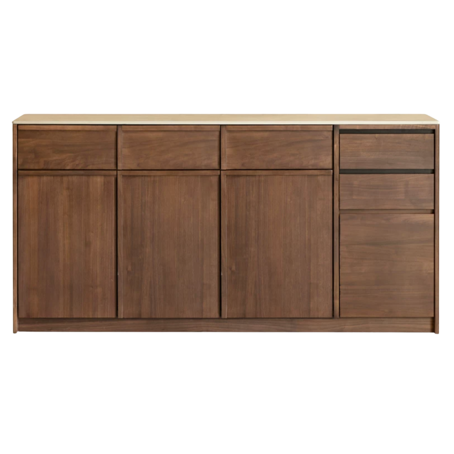 Black Walnut Solid Wood Sideboard with Slate Top, Storage Cabinet for Dining Room