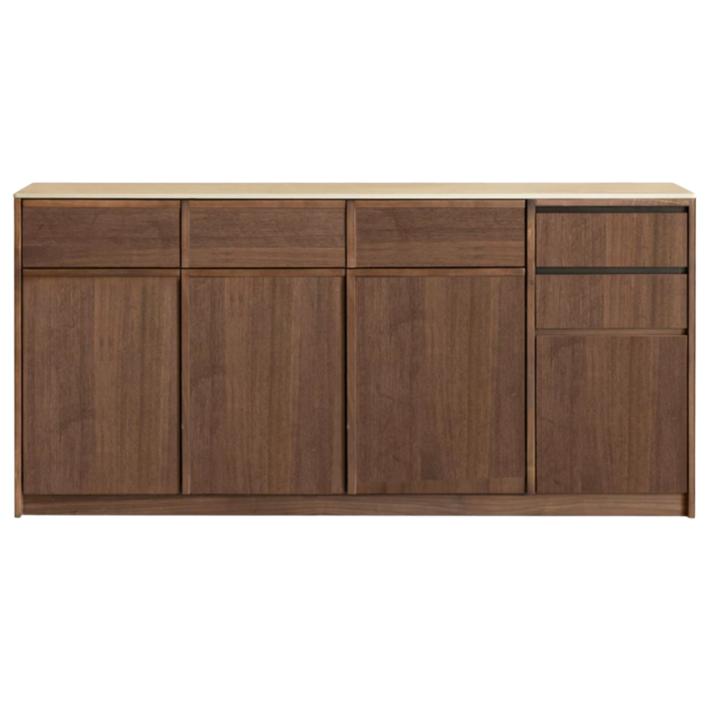 Black Walnut Solid Wood Sideboard with Slate Top, Storage Cabinet for Dining Room