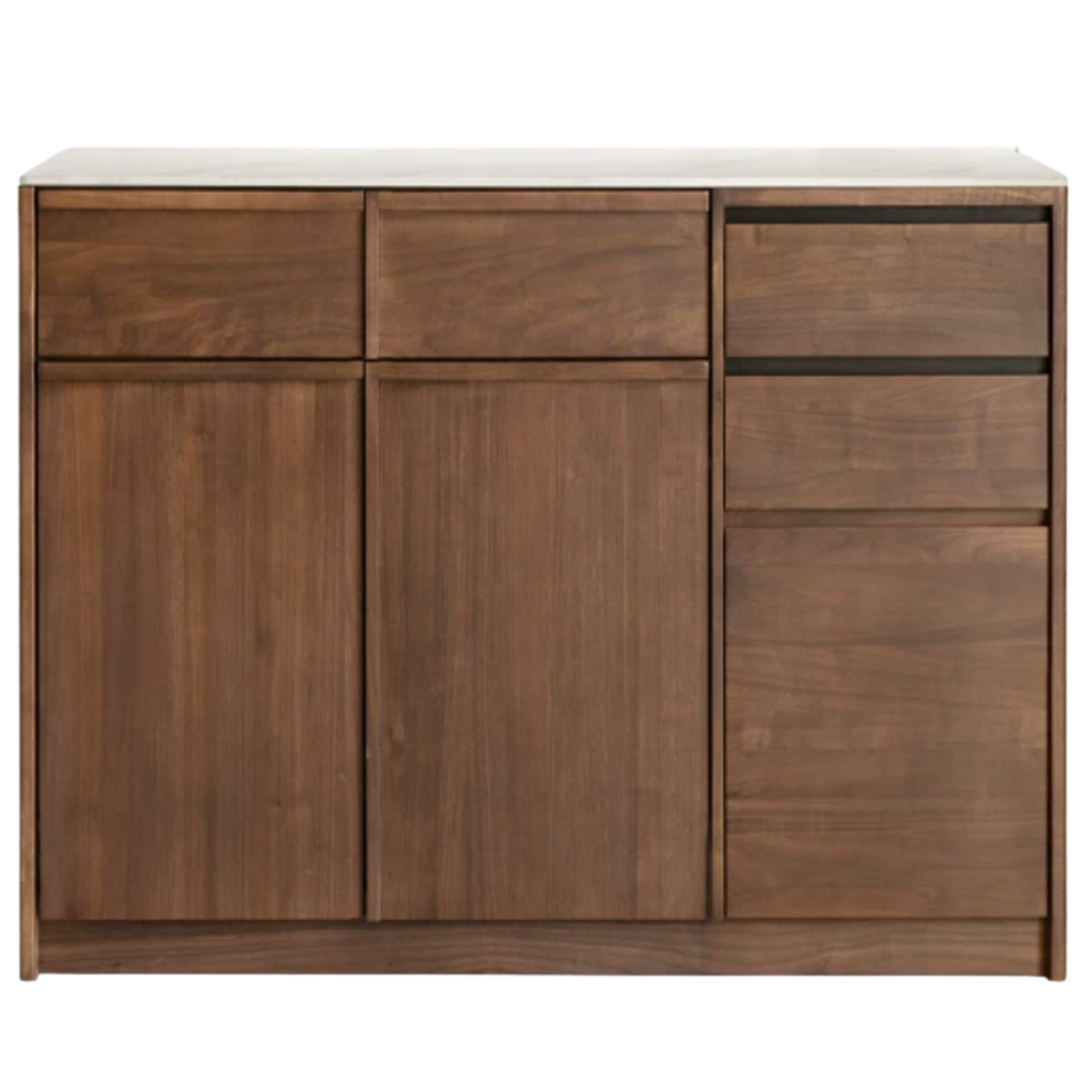 Black Walnut Solid Wood Sideboard with Slate Top, Storage Cabinet for Dining Room