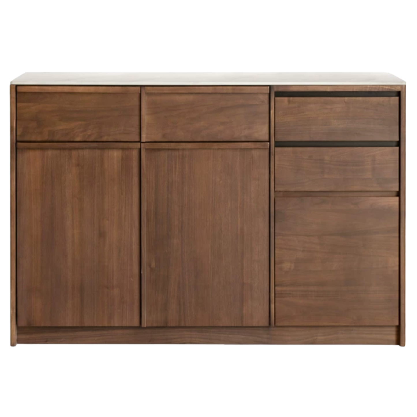 Black Walnut Solid Wood Sideboard with Slate Top, Storage Cabinet for Dining Room
