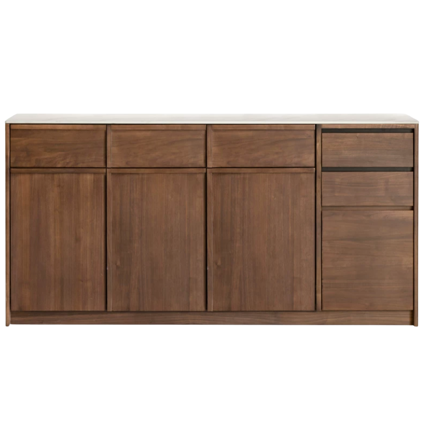 Black Walnut Solid Wood Sideboard with Slate Top, Storage Cabinet for Dining Room