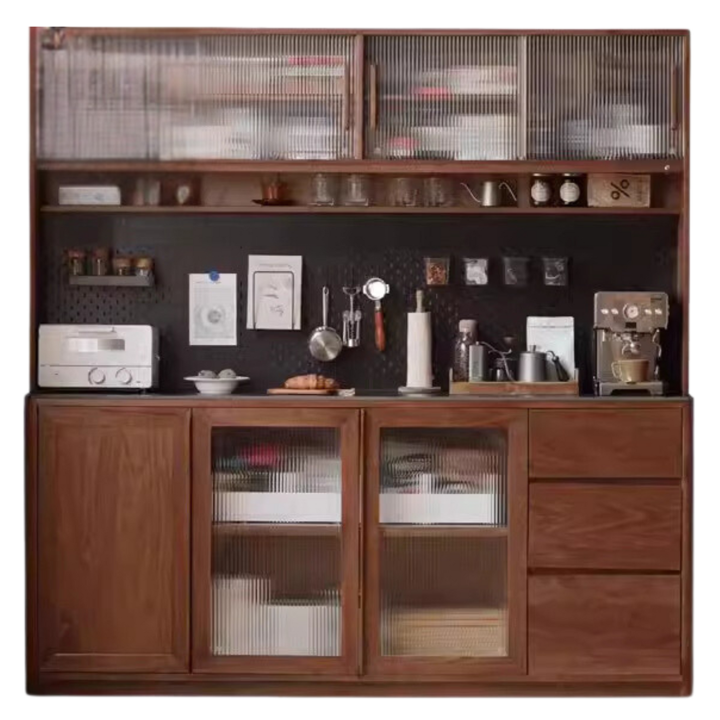 Black Walnut Solid Wood Sideboard Hole Storage