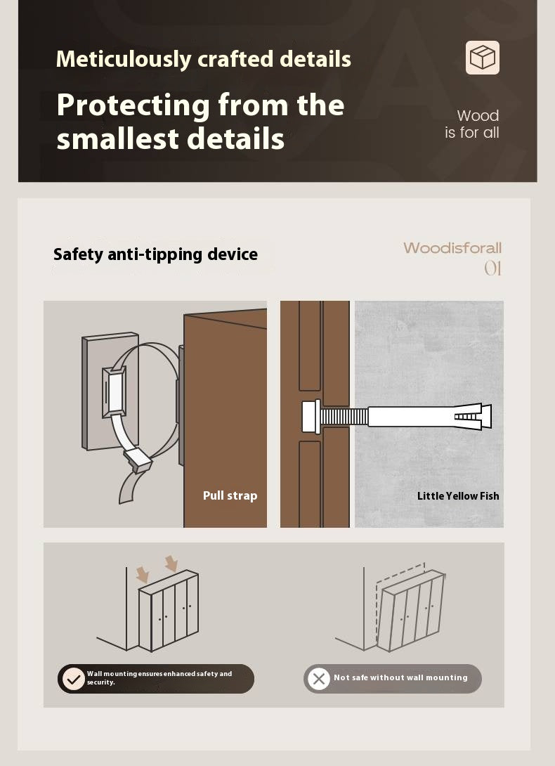 Black Walnut Solid Wood Sliding Door Wardrobe