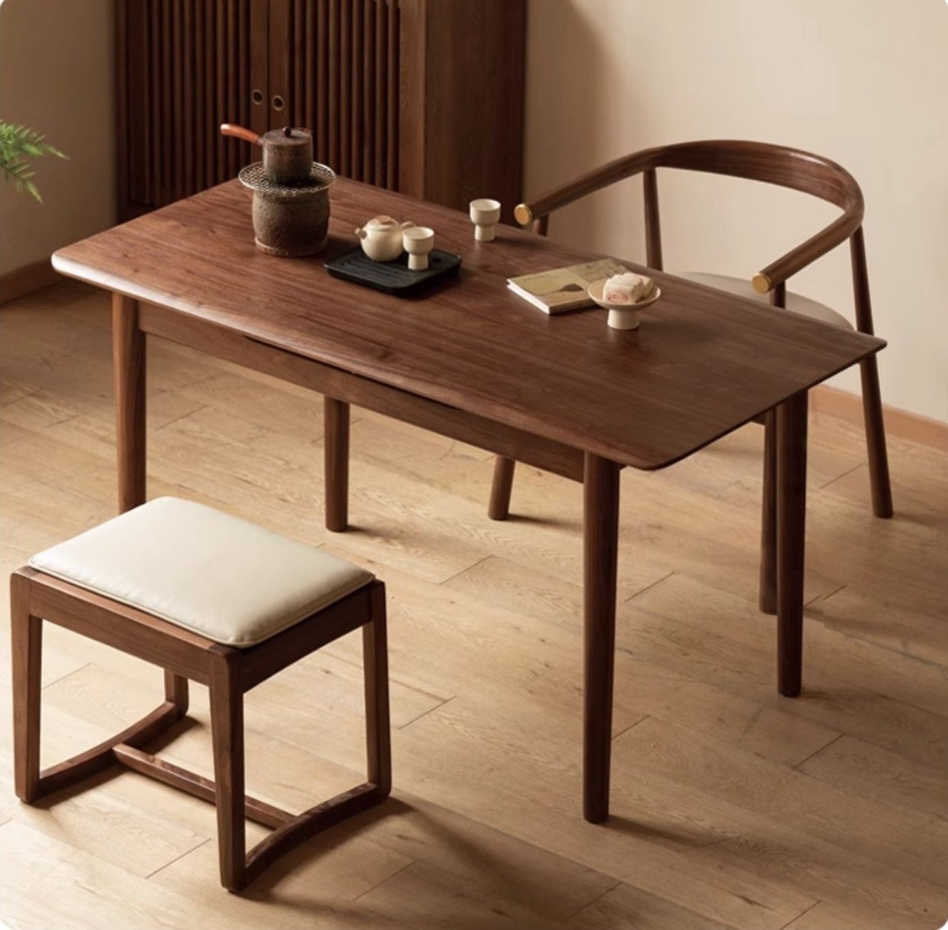 Black Walnut Solid Wood Simple Large Tea Table