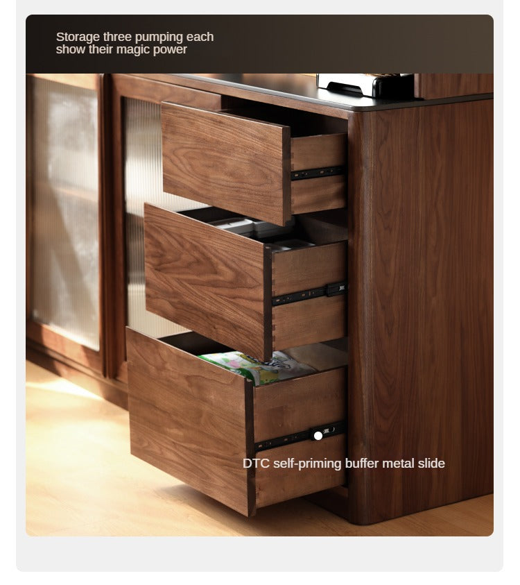 Black Walnut Solid Wood Sideboard Hole Storage