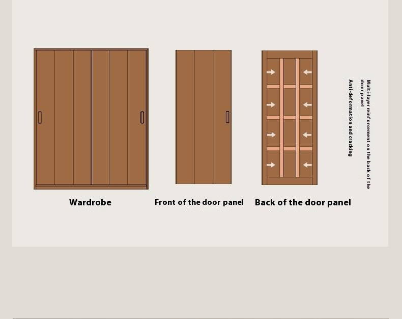 Black Walnut Solid Wood Sliding Door Wardrobe